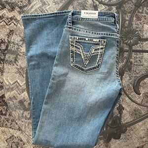 Vigoss Women's Medium Light Blue Bootcut Jeans with Embroidered Back Pocket